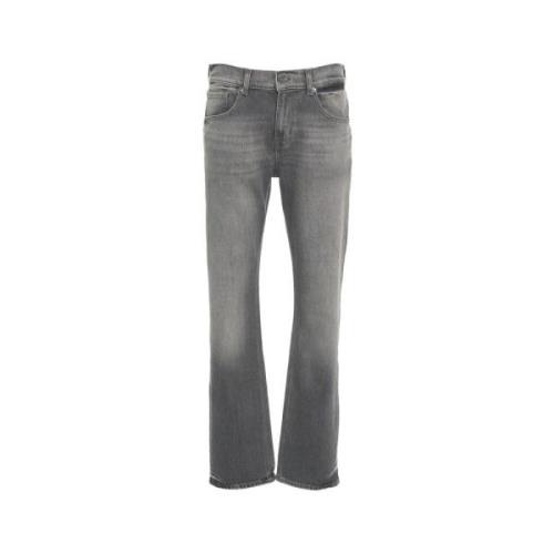 7 For All Mankind Grå Straight Jeans The Straight Check Gray, Herr