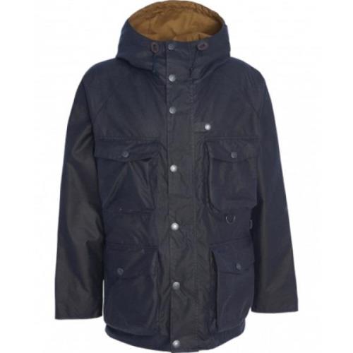 Barbour Marin Utility Vaxad Jacka Tarn Stil Blue, Herr