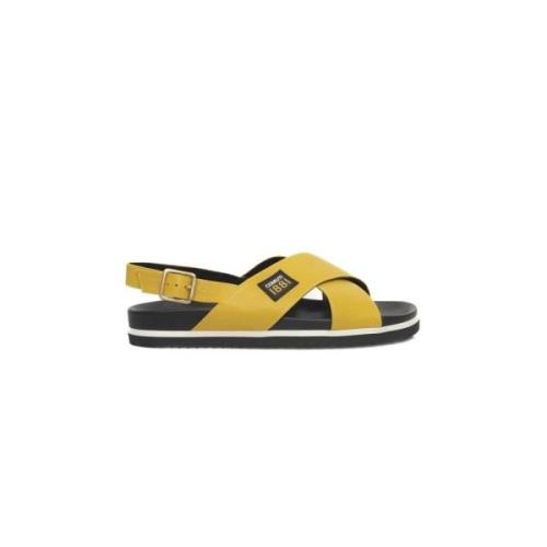 Cerruti 1881 Gul Läder Sandal med Flätat Band Yellow, Dam