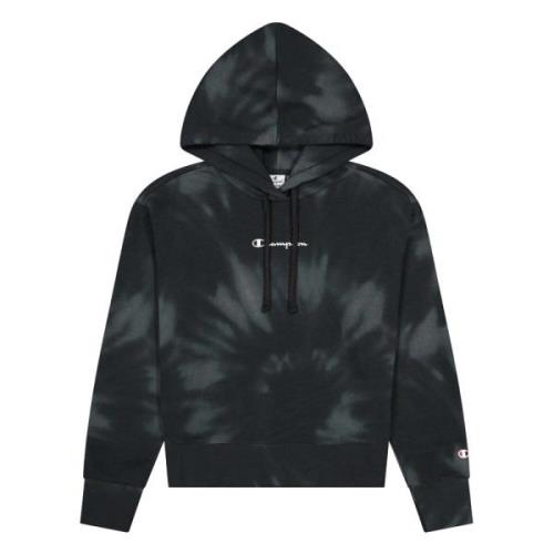 Champion Tie-Dye Print Cropped Hoodie Gray, Dam