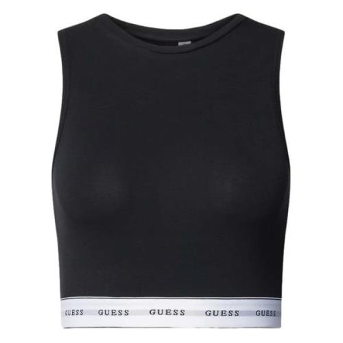 Guess Carrie Ärmlös Crop Top Black, Dam