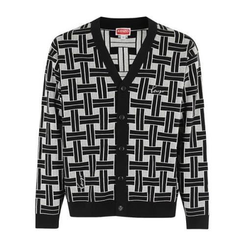 Kenzo Stilren Weave Cardigan Black, Herr