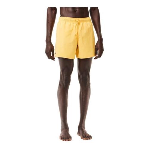 Lacoste Återvunna snabbtorkande badshorts gul Yellow, Herr