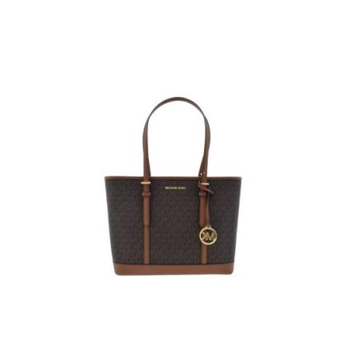 Michael Kors Brun Jet Set Tote Logo Print Brown, Dam