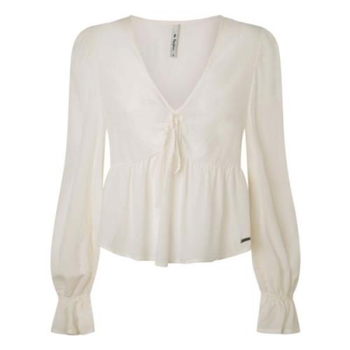 Pepe Jeans Blouses Beige, Dam