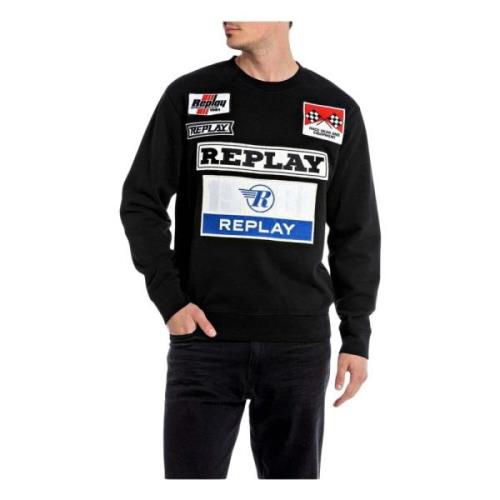 Replay Hoodie Black, Herr