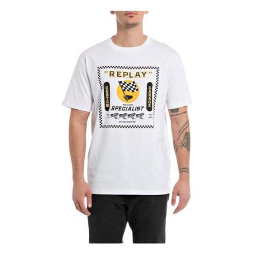 Replay T-shirt White, Herr