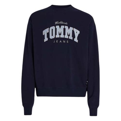 Tommy Hilfiger Boxy Varsity CRE Hoodie Blue, Herr