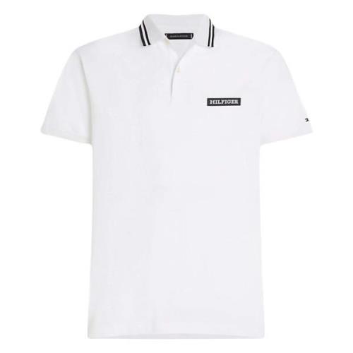 Tommy Hilfiger Monotype Tipped Collar Short Sleeve Polo White, Herr