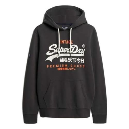 Superdry Vintage Logo Heritage Hoodie Black, Herr