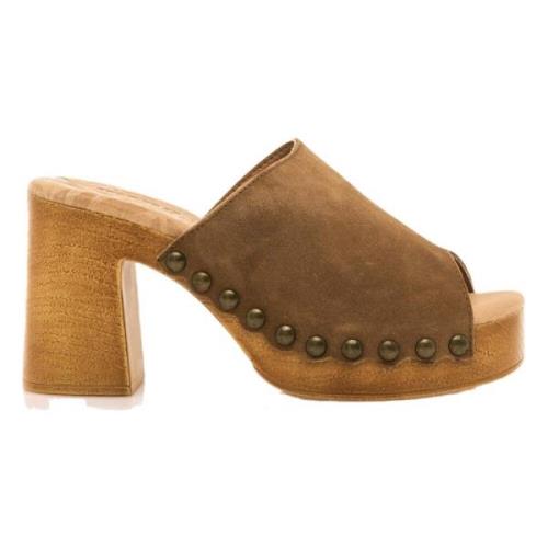 Mustang Coyote Platform Sandals Brown, Dam