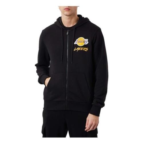 New Era LA Lakers NBA Script ZIP Hoodie Hoodie Black, Herr