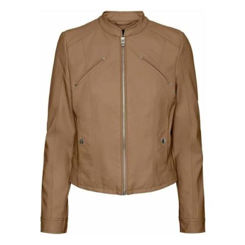 Vero Moda Coated Jacket Brown, Dam