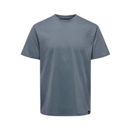 Only & Sons Klassisk Flint T-Shirt Modern Stil Blue, Herr