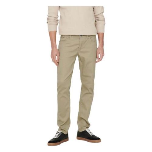 Only & Sons Långa byxor Beige, Herr