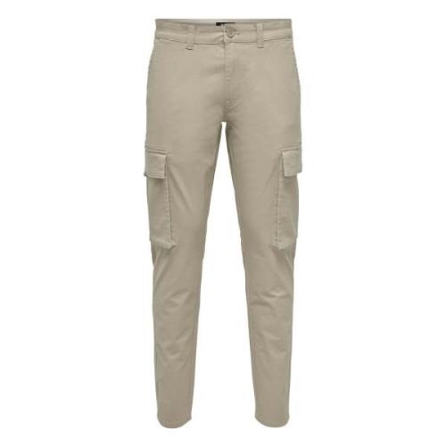 Only & Sons Långa byxor Beige, Herr