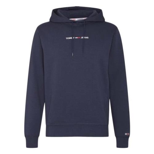 Tommy Jeans Linear Logo Hoodie Blue, Herr