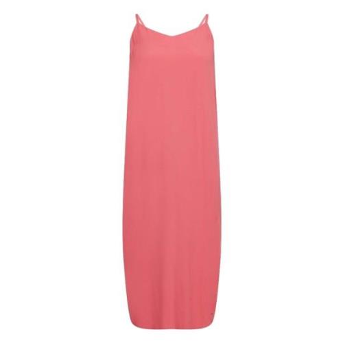 Tommy Jeans Essential Cami Midi Klänning Pink, Dam