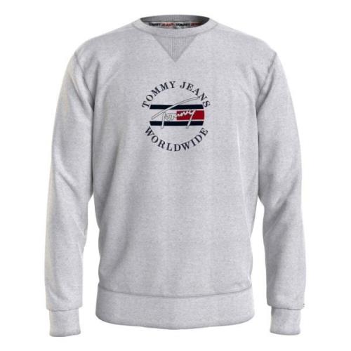 Tommy Jeans Tidlös Tommy 2 Crew Hoodie Gray, Herr