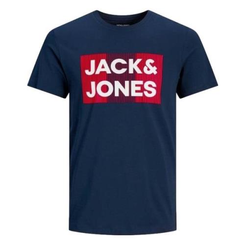 Jack & Jones Plus Size Logo T-shirt Blue, Herr