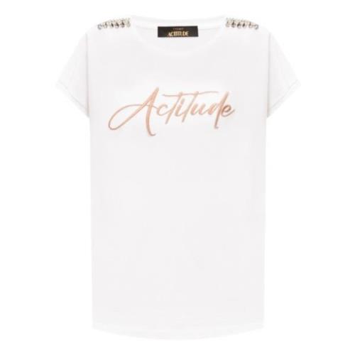 Twinset Vita T-shirts och Polos med Broderi White, Dam