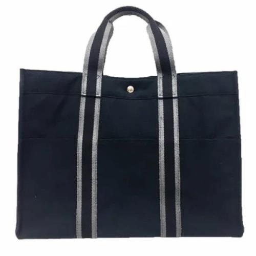 Hermès Vintage Pre-owned Canvas handvskor Black, Dam