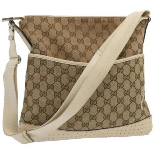 Gucci Vintage Pre-owned Canvas axelremsvskor Beige, Dam