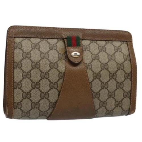 Gucci Vintage Pre-owned Canvas kuvertvskor Brown, Dam