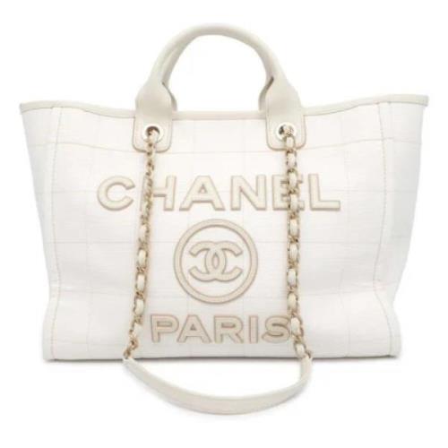 Chanel Vintage Pre-owned Canvas handvskor White, Dam