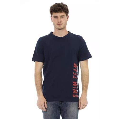 Bikkembergs Tryckt Army Bomull T-shirt Blue, Herr