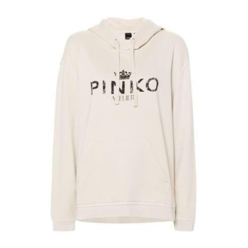 Pinko Beige Huva Tröja Beige, Dam