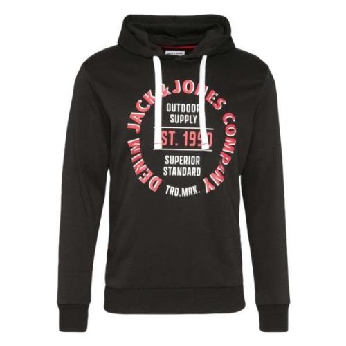 Jack & Jones Andy Hoodie Black, Herr