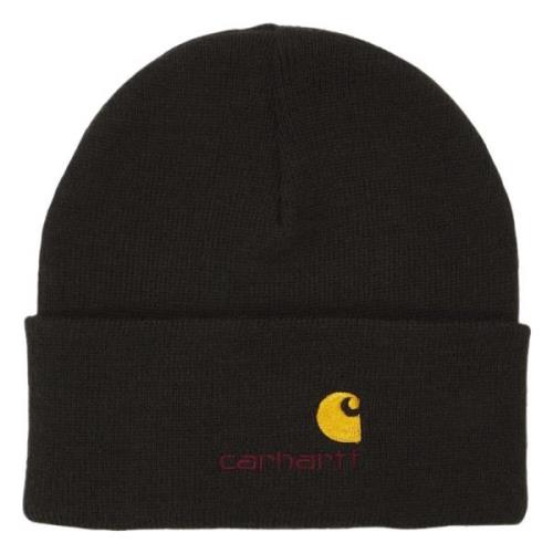 Carhartt Wip Amerikansk Skrift Beanie Ull Mössa Black, Unisex