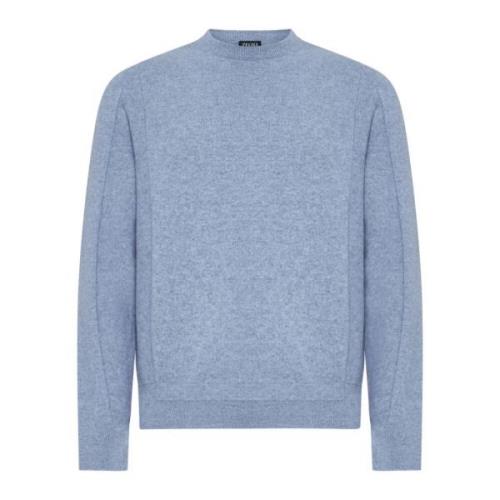 Ermenegildo Zegna Ljusblå Ull Cashmere Crew Neck Tröja Blue, Herr