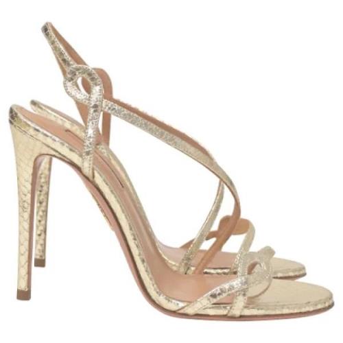 Aquazzura Pre-owned Pre-owned Laeder sandaler Gray, Dam