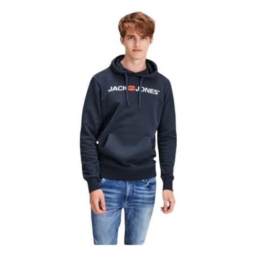 Jack & Jones Logotipo Hoodie Blue, Herr