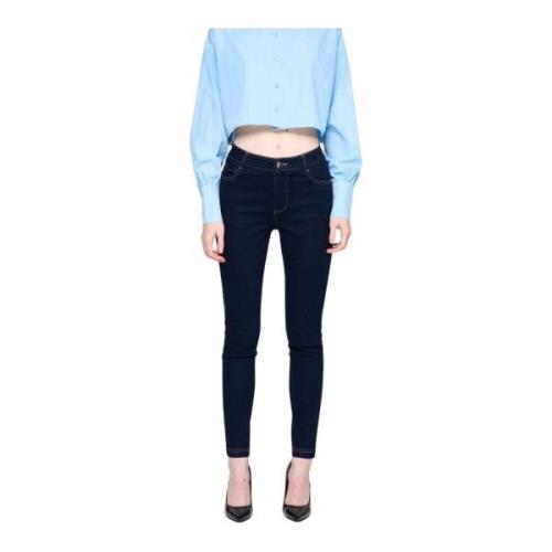 Silvian Heach Skinny Jeans med Medium Midja Blue, Dam