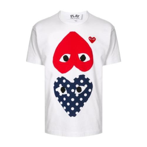 Comme des Garçons Play Polka Dot Heart T-Shirt Japan Made White, Herr