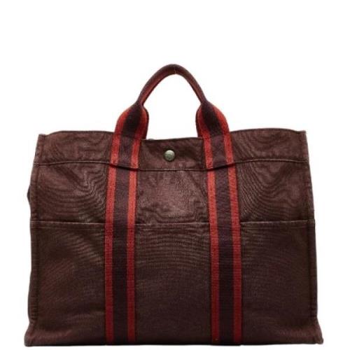 Hermès Vintage Pre-owned Canvas totevskor Red, Dam