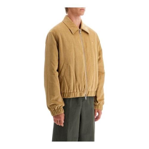 Ami Paris Corduroy Bomber Jacket Beige, Herr