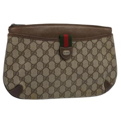 Gucci Vintage Pre-owned Canvas kuvertvskor Brown, Dam