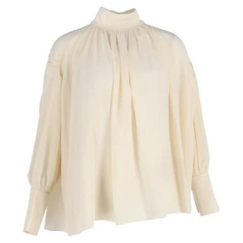 Chloé Pre-owned Pre-owned Silke toppar White, Dam