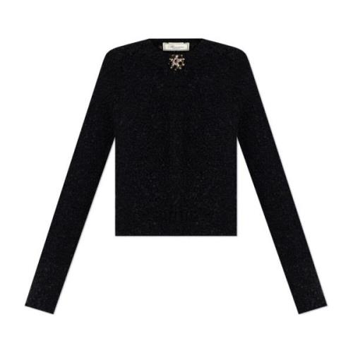 Blumarine Kofta med dekorativ avslutning. Black, Dam