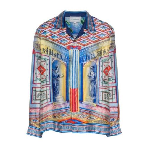 Casablanca Satin Finish La Temple Print Skjorta Multicolor, Herr