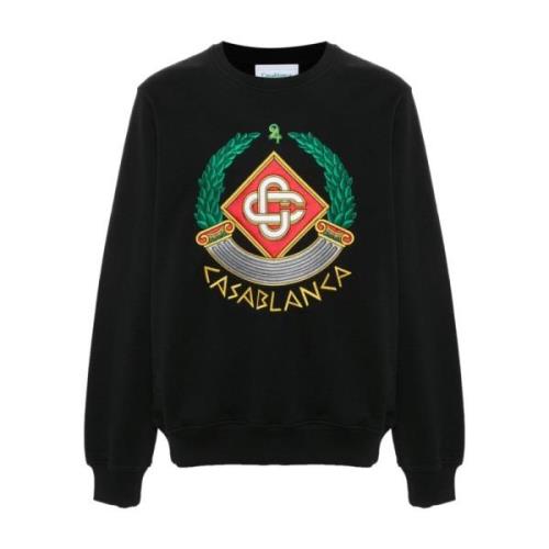 Casablanca Svart Bomulls Sweatshirt med Frambroderi Black, Herr