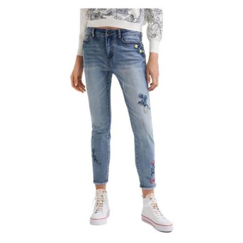 Desigual Cropped Jeans Blue, Dam