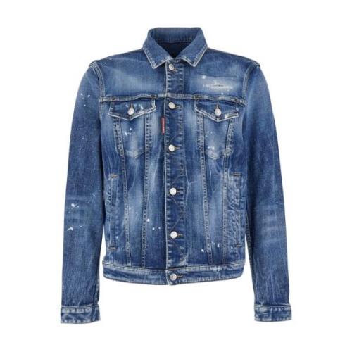 Dsquared2 Stilig Denim Jean Jacka Blue, Herr