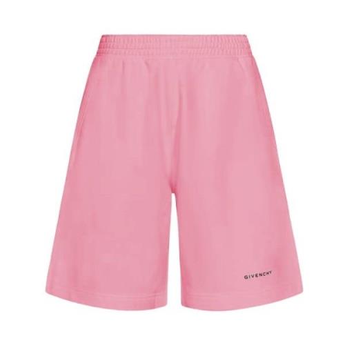 Givenchy Herr Bomull Rosa Elastisk Midja Shorts Pink, Herr