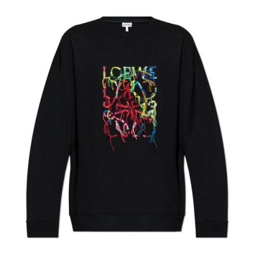 Loewe Sweatshirt med broderad logotyp i flera färger Black, Herr