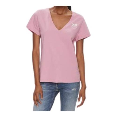 Pinko Avslappnad Bomull T-shirt Pink, Dam